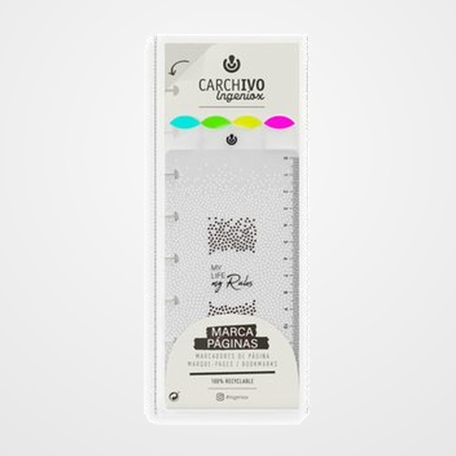 MARCAPAGINAS CARCHIVO INGENIOX NEON PP EXTRA FUERTE 4 ud.