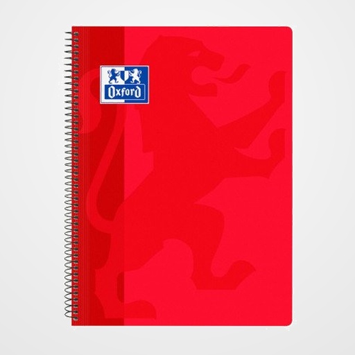 BLOC OXFORD SCHOOL CLASSIC tapa PP Fº 80h CUADRIC.4x4 90g ROJO