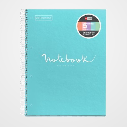 BLOC MIQUELRIUS EMOTIONS NOTEBOOK 5 micro.tapa EXTRA A4 120h 90g CUADRIC.5x5 AZUL CIELO