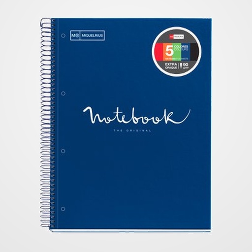 BLOC MIQUELRIUS EMOTIONS NOTEBOOK 5 micro.tapa EXTRA A4 120h 90g HORIZONTAL MARINO