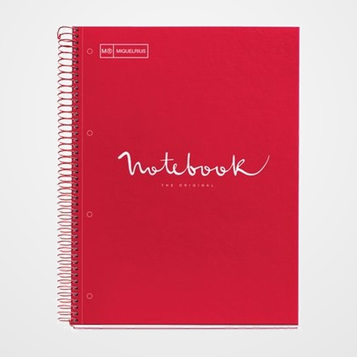 BLOC MIQUELRIUS EMOTIONS NOTEBOOK 5 micro.tapa EXTRA A5 120h 90g CUADRIC.5x5 ROJO