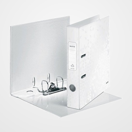ARCHIVADOR palanca LEITZ WOW A4 180º 50mm BLANCO PERLA