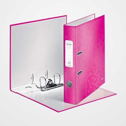 ARCHIVADOR palanca LEITZ WOW A4 180º 50mm FUCSIA METALIZADO