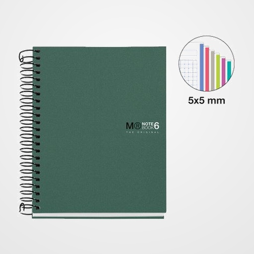 BLOC MIQUELRIUS THE ORIGINAL NOTEBOOK 6 micro.tapa PP A6 150h 70g CUADRIC.5x5 KAKI
