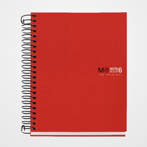 BLOC MIQUELRIUS THE ORIGINAL NOTEBOOK 6 micro.tapa PP A6 150h 70g CUADRIC.5x5 ROJO