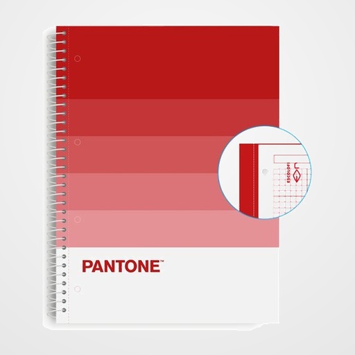 BLOC ESCOLOFI NOTEBOOK PANTONE SPEAKS A4 80h  CUADRIC.5x5 90g PASSION