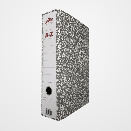 ARCHIVADOR palanca OLEF CARTON JASPEADO GRIS Fº 75mm