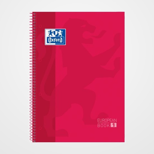 BLOC OXFORD SCHOOL EU.BOOK 1 micro.tapa EXTRA A4+  80h CUADRIC.5x5 90g ROJO