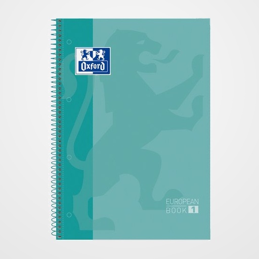 BLOC OXFORD SCHOOL EU.BOOK 1 micro.tapa EXTRA A4+  80h CUADRIC.5x5 90g VERDE MENTA