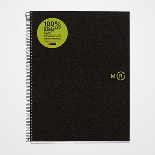 BLOC MIQUELRIUS ECO PP NOTEBOOK 4 micro.tapa PP A4 120h 80g CUADRIC.5x5 NEGRO