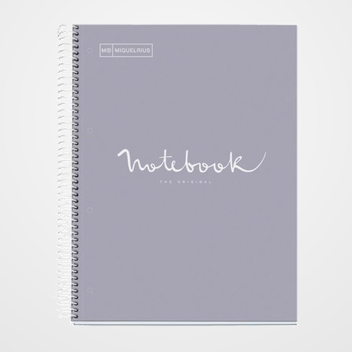 BLOC MIQUELRIUS EMOTIONS NOTEBOOK 5 micro.tapa EXTRA A4 120h 90g CUADRIC.5x5 GRIS