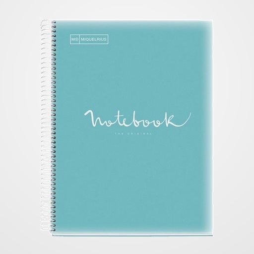 BLOC MIQUELRIUS EMOTIONS NOTEBOOK 5 micro.tapa PP A4 120h 90g CUADRIC.5x5 AZUL CIELO