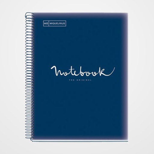 BLOC MIQUELRIUS EMOTIONS NOTEBOOK 5 micro.tapa PP A4 120h 90g CUADRIC.5x5 MARINO