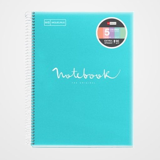 BLOC MIQUELRIUS EMOTIONS NOTEBOOK 5 micro.tapa PP A4 120h 90g HORIZONTAL AZUL CIELO
