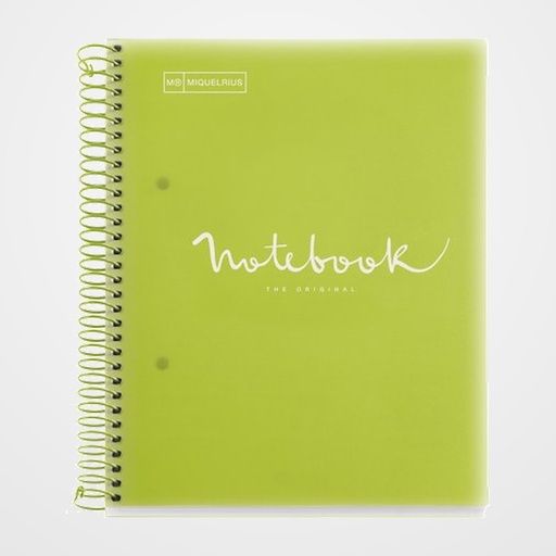 BLOC MIQUELRIUS EMOTIONS NOTEBOOK 5 micro.tapa PP A5 120h 90g CUADRIC.5x5 LIMA