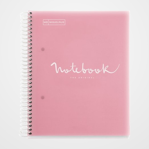 BLOC MIQUELRIUS EMOTIONS NOTEBOOK 5 micro.tapa PP A5 120h 90g CUADRIC.5x5 ROSA