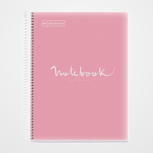 BLOC MIQUELRIUS EMOTIONS NOTEBOOK 8 micro.tapa PP A4 160h 90g CUADRIC.5x5 ROSA