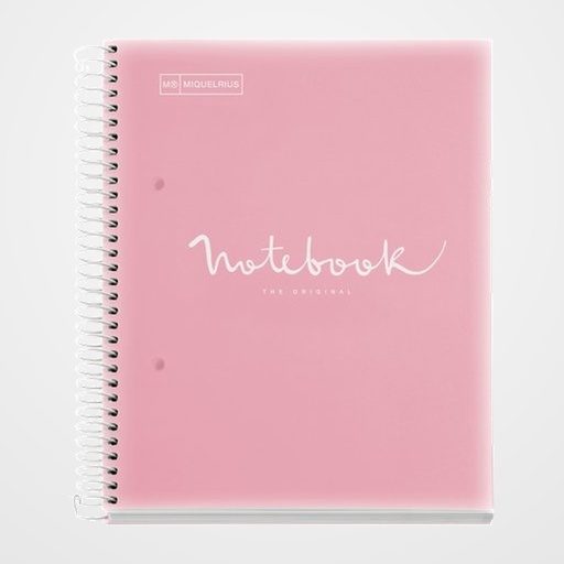 BLOC MIQUELRIUS EMOTIONS NOTEBOOK 8 micro.tapa PP A5 160h 90g CUADRIC.5x5 ROSA
