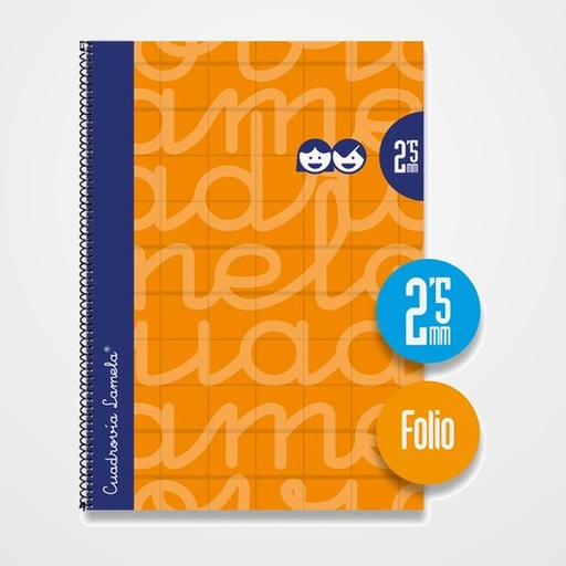 LAMELA BLOC tapa FORRADA Fº 80h CUADROVIA 2,5 mm NARANJA