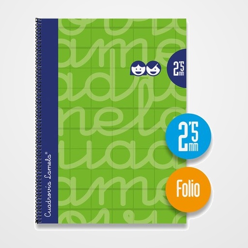 LAMELA BLOC tapa FORRADA Fº 80h CUADROVIA 2,5 mm VERDE