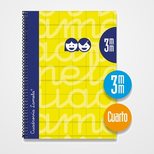 LAMELA BLOC tapa FORRADA 4º 80h CUADROVIA 3 mm AMARILLO