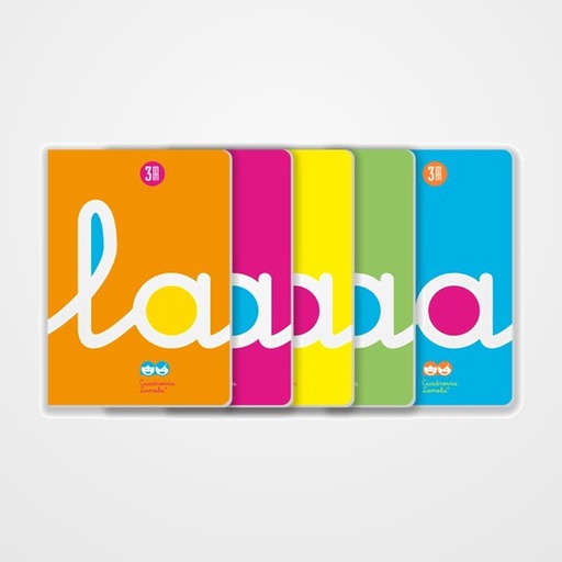 LAMELA LIBRETA GRAPADA tapa POLIPROPILENO A4 50h CUADROVIA 3 mm (5 col.fluor surt.)