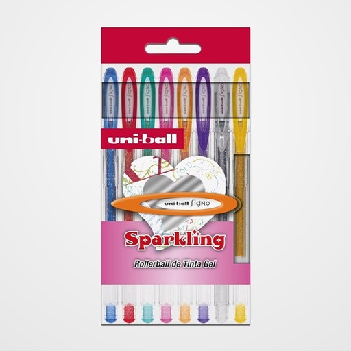ROLLER GEL UNI-BALL SIGNO SPARKLING 1,0 (UM-120SP) BOLSA de 8