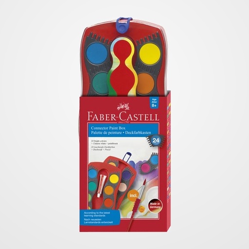 ACUARELAS FABER-CASTELL CONNECTOR ESTUCHE de 24 COLORES + BLANCO