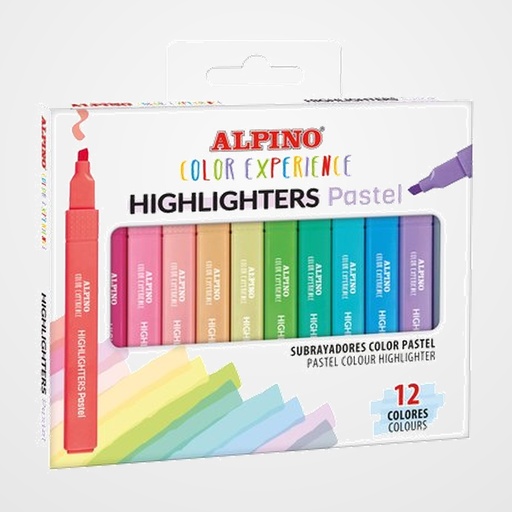 MARCADOR FLUOR ALPINO COLOR EXPERIENCE PASTEL ESTUCHE de 12