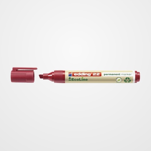 MARCADOR PERMANENTE EDDING 22 BISELADO ROJO
