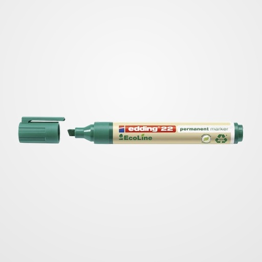 MARCADOR PERMANENTE EDDING 22 BISELADO VERDE