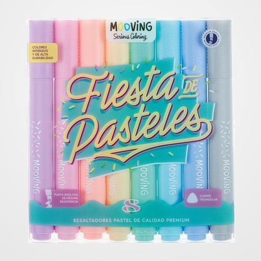 MARCADOR FLUOR MOOVING PASTEL ESTUCHE de 8
