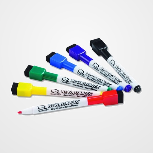ROTULADOR PIZARRA NOBO CON BORRADOR COLORES SURTIDOS (Pack de 6)