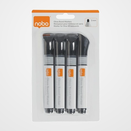 ROTUL.PIZARRA NOBO CRISTAL NEGRO BLISTER de 4