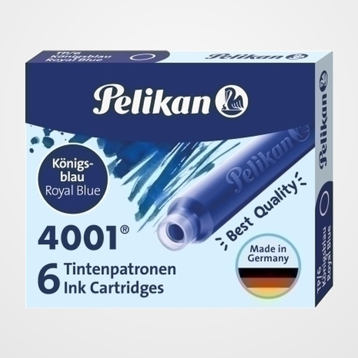 TINTA ESTILOGRAFICA PELIKAN CAJA 6 CARTUCHOS TP/6 AZUL REAL (301176)