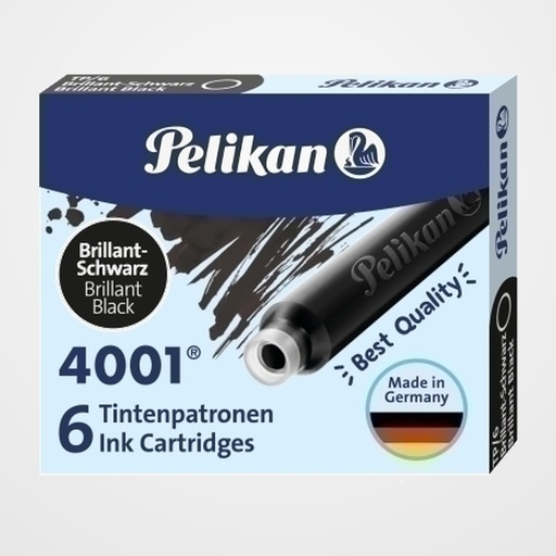 TINTA ESTILOGRAFICA PELIKAN CAJA 6 CARTUCHOS TP/6 NEGRO (301218)
