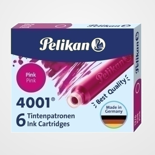 TINTA ESTILOGRAFICA PELIKAN CAJA 6 CARTUCHOS TP/6 ROSA (321075)