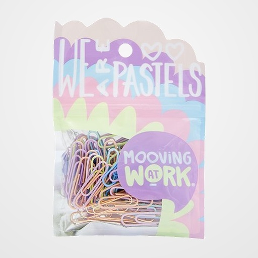 CLIP COLOR MOOVING PASTEL 33mm BLISTER de 60