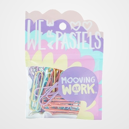 CLIP COLOR MOOVING PASTEL 50mm BLISTER de 25