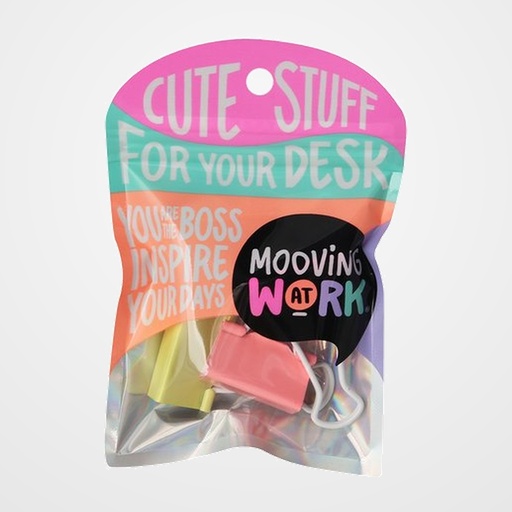 PINZA PALA ABATIBLE MOOVING 32 mm. BLISTER de 4 COL. SURTIDOS