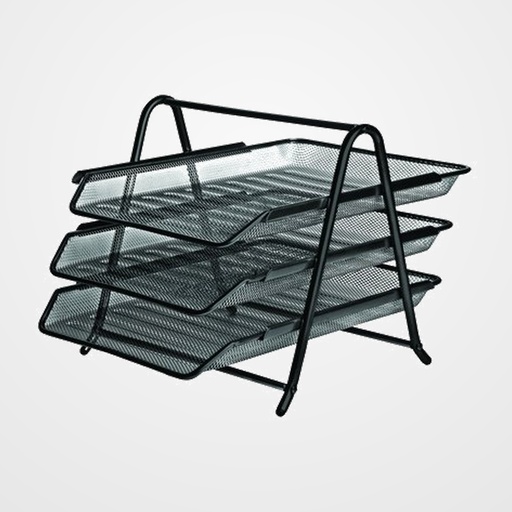 BANDEJAS SOBREMESA FOROFIS METALICA MALLA NEGRA SET DE 3