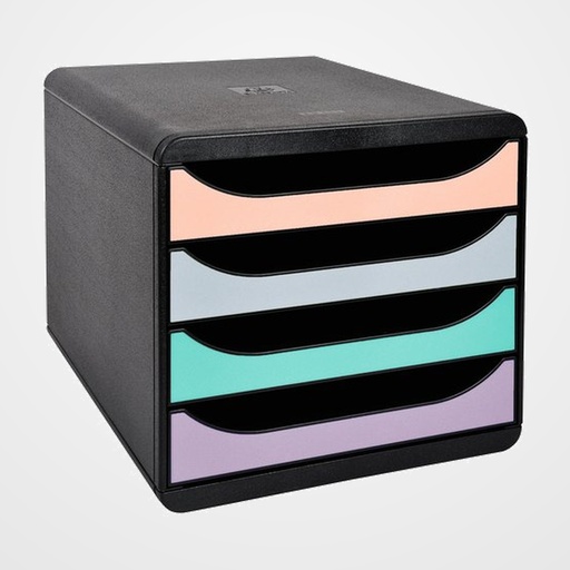 MODULO EXACOMPTA BIG-BOX CLASSIC 4 CAJONES COLORES NEGRO GLOSSY