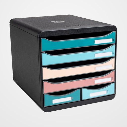 MODULO EXACOMPTA SKANDI 6 CAJONES BIG BOX MAXI NEGRO/COLORES SURTIDOS
