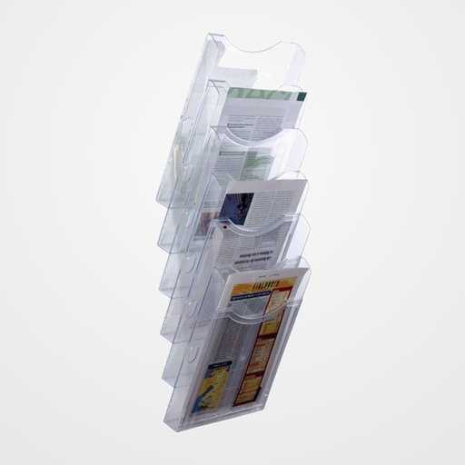 SOPORTE MURAL DE 6 BANDEJAS A4 ARCHIPLAY CRISTAL TRANSPARENTE