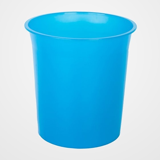 PAPELERA PLASTICO CERRADA 16 LITROS TRASLUCIDO AZUL