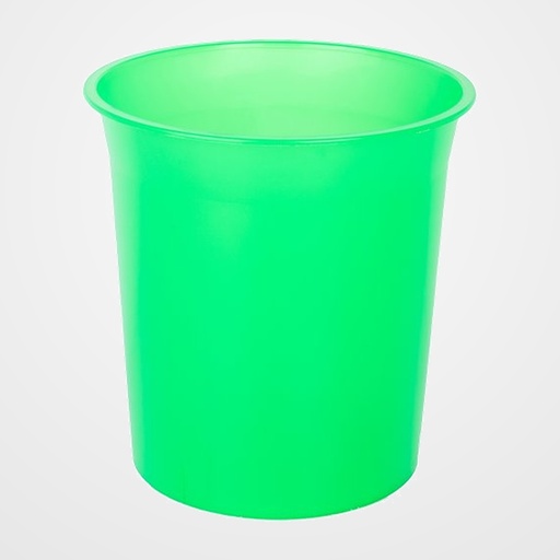 PAPELERA PLASTICO CERRADA 16 LITROS TRASLUCIDO VERDE