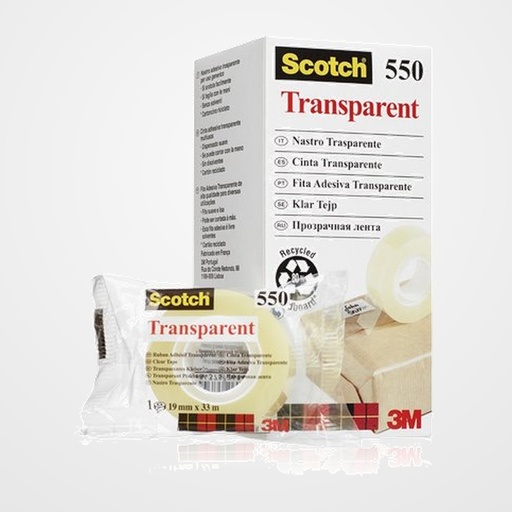 CINTA ADHESIVA SCOTCH 550 TRANSPARENTE rollo 33x19