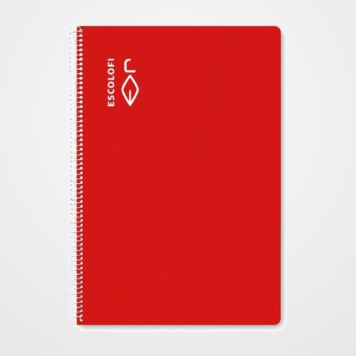 BLOC ESCOLOFI ESPIRAL PLUS tapa DURA A4 80h DOTS 90g ROJO