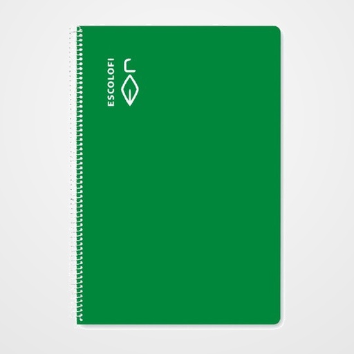 BLOC ESCOLOFI ESPIRAL PLUS tapa DURA A4 80h DOTS 90g VERDE