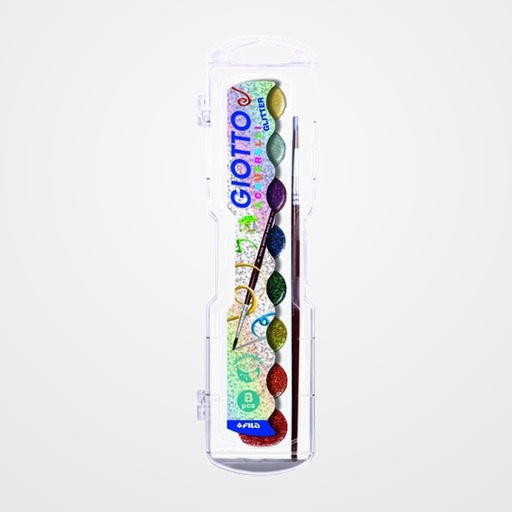 ACUARELAS GIOTTO GLITTER 30 mm ESTUCHE de 8